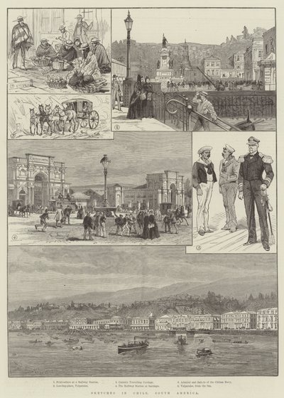 Sketches in Chile, South America by Melton Prior